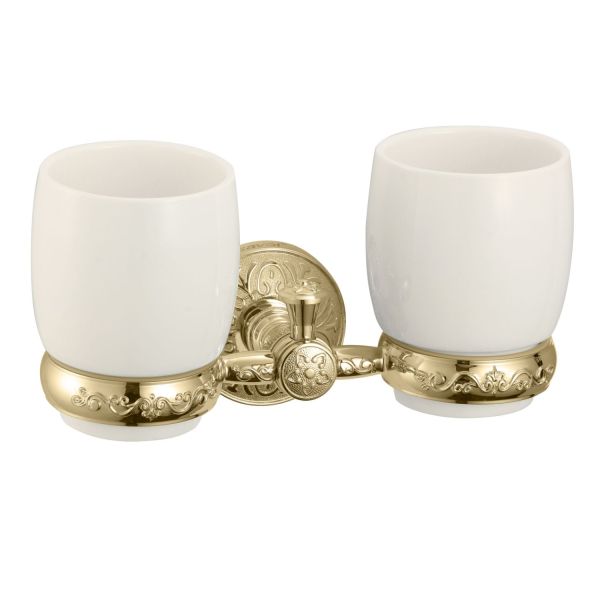 Стакан для ванной комнаты двойной Savol S-005868B, золото
