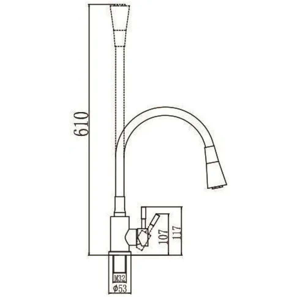 Смеситель для кухни Savol S-3002YM, бежевый