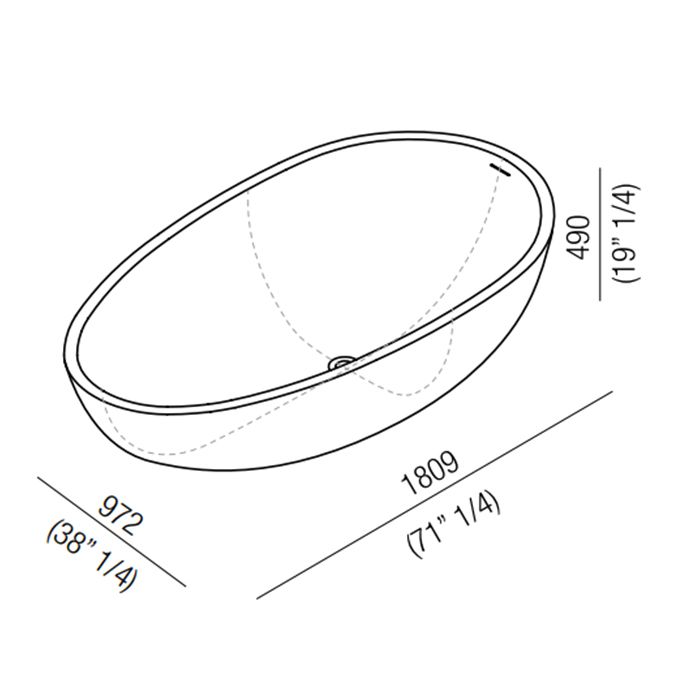 Agape Spoon XL Ванна отдельностоящая 180.9x97.2x49 см, цвет: белый Agape Spoon XL Ванна отдельностоящая 180.9x97.2x49 см, цвет: белый