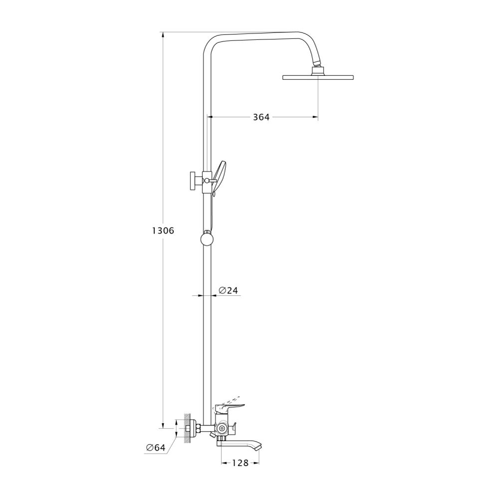 Душевая система G.Lauf GOB16-A134, хром
