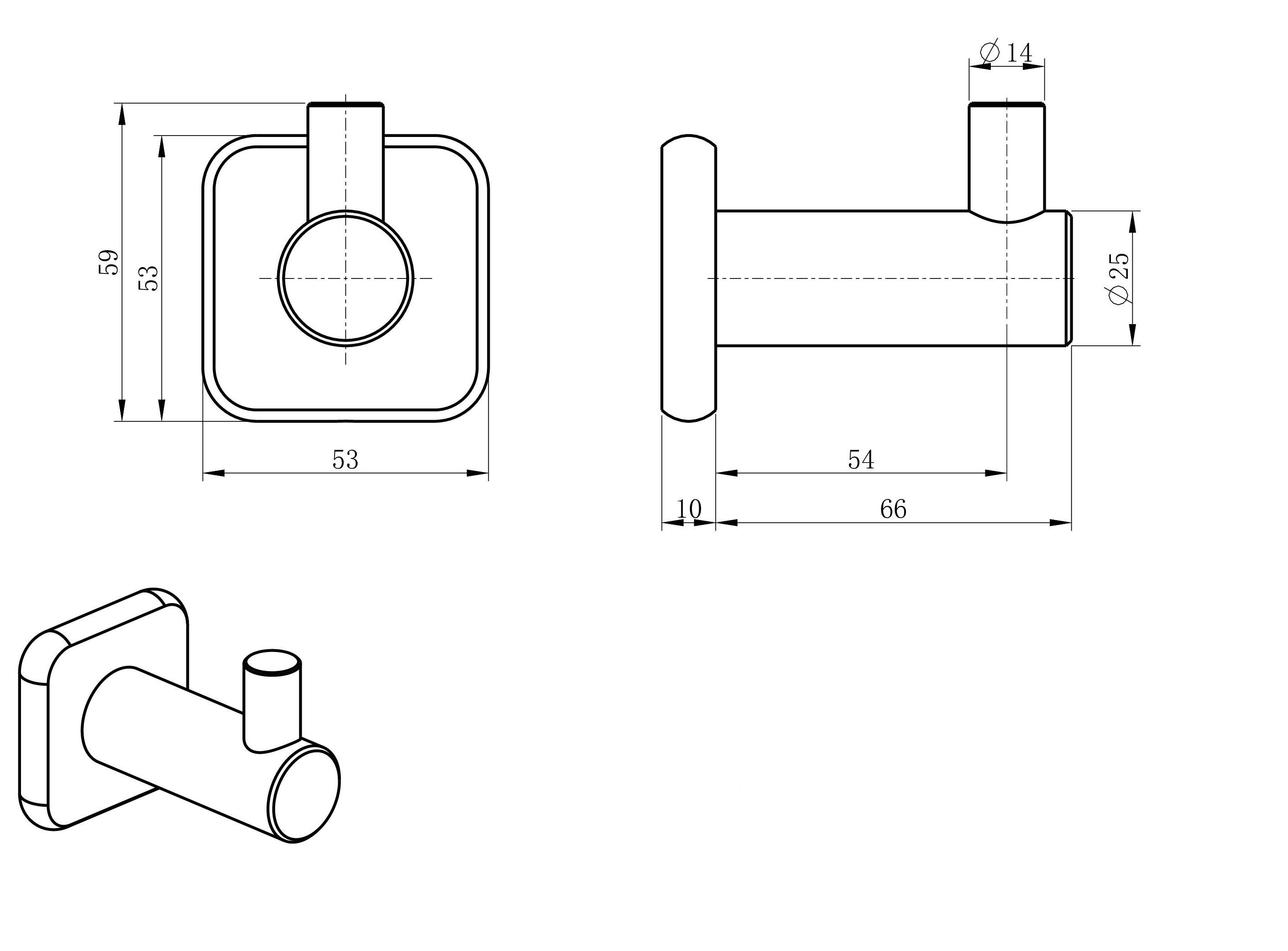 Крючок для ванной WONZON & WOGHAND, Хром (WW-V1301-CR) Крючок для ванной WONZON & WOGHAND, Хром (WW-V1301-CR)