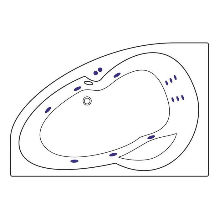 Ванна EXCELLENT Newa 160x95 (левая) "LINE" (золото)