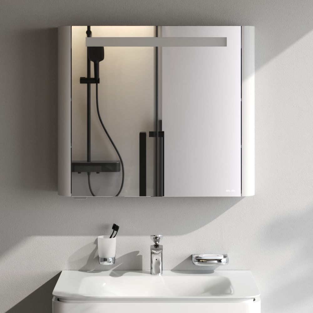 M30MCL0801WG Sensation, зеркало, зеркальный шкаф, левый, 80 см, с подсветкой, белый, глянец, шт M30MCL0801WG Sensation, зеркало, зеркальный шкаф, левый, 80 см, с подсветкой, белый, глянец, шт