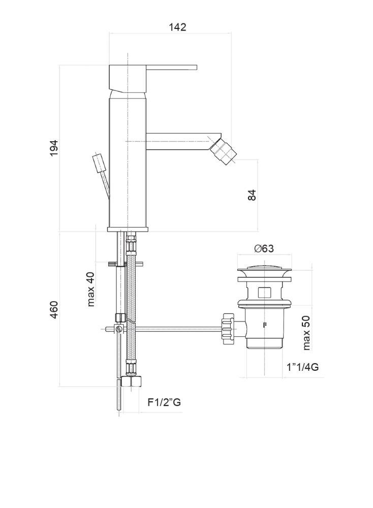Смеситель для биде Fiore XS 71CR7732, хром, артикул 71CR7732