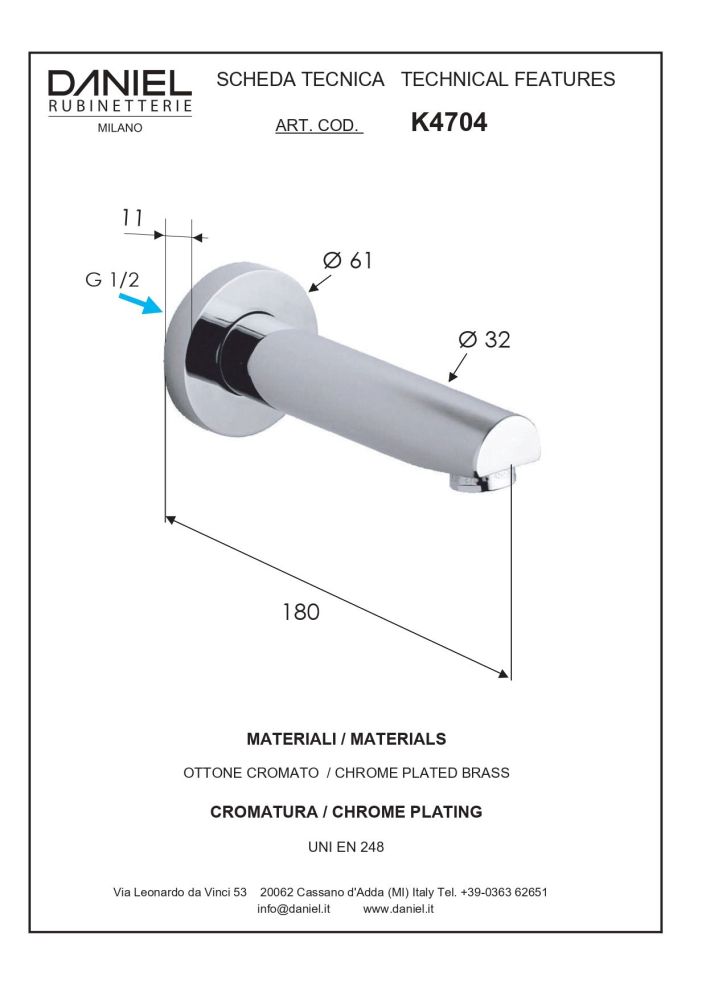Daniel Suvi, душевой комплект на 3 потребителя, с круглым изливом, круглым верхним душем 20 см и кронштейном 30 см, цвет хром, артикул S20617Z-CR