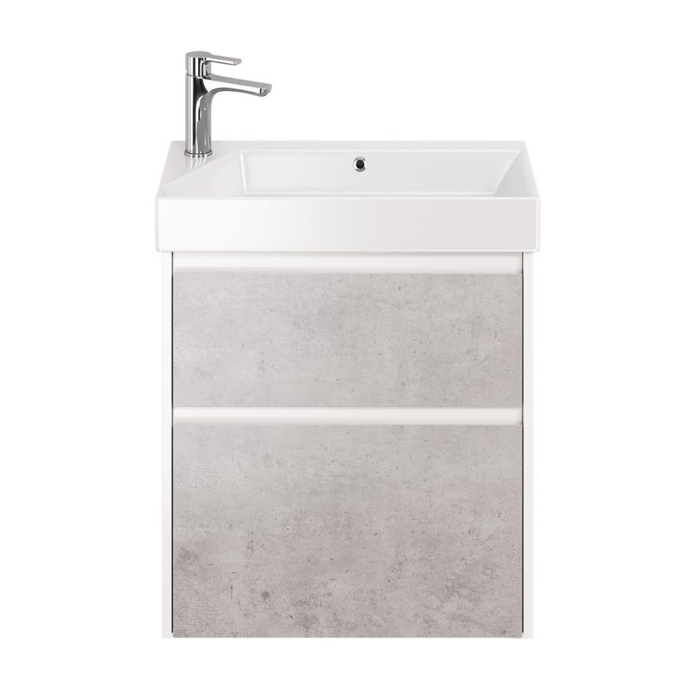 Тумба с раковиной подвесная Dreja Slim 65 см, белый/бетон, артикул 99-0503-com