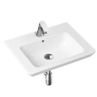Комплект 4 в 1 Lavinia Boho Bathroom Sink 21510299, врезная фарфоровая раковина 60 см, смеситель, латунный сифон, донный клапан quick-clac