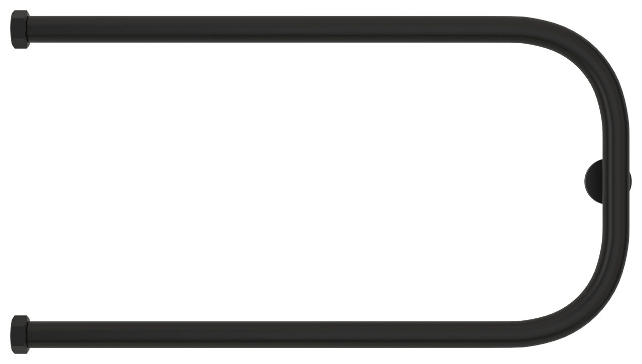 Полотенцесушитель водяной "П-обр.+" 320х650 Н. Г. 1" (Матовый Чёрный)