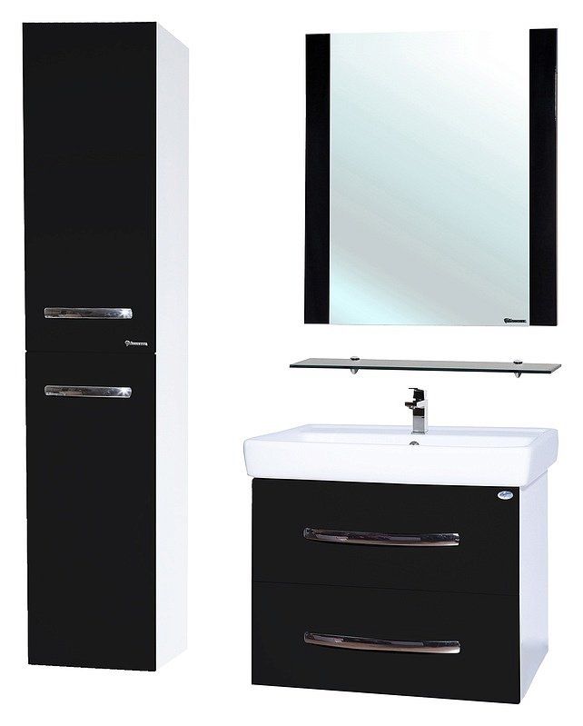 Зеркало Bellezza Рокко 80 4613713030040 с полкой Черное