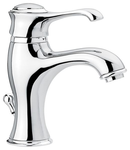 Emmevi Tiffany, однорычажный смеситель для раковины (излив 12 см), с донным клапаном, цвет хром