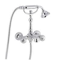 Смеситель The One с ручным душем для ванны. Металлические ручки, цвет хром