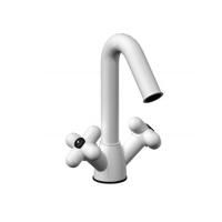 Fantini I Balocchi Смеситель для раковины, 1 отв., c нажимн. донным клапаном, излив 115мм, цвет: белый матовый