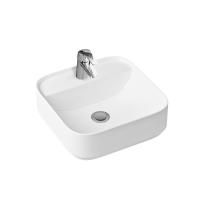 Комплект 2 в 1 Lavinia Boho Bathroom Sink Slim 21510424, накладная фарфоровая раковина 42 см, смеситель с донным клапаном
