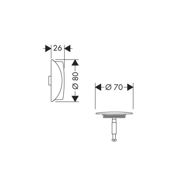 Крышка слива-перелива для ванн, Hansgrohe, Flexaplus наружная часть, для стандартных и нестандартных ванн, рукоятка и заглушка, регулировка перелива, цвет-черный матовый Крышка слива-перелива для ванн, Hansgrohe, Flexaplus наружная часть, для стандартных и нестандартных ванн, рукоятка и заглушка, регулировка перелива, цвет-черный матовый
