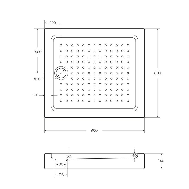 Сифон для душевого поддона CEZARES CZR-01-90 TRAY-COVER-G Cezares