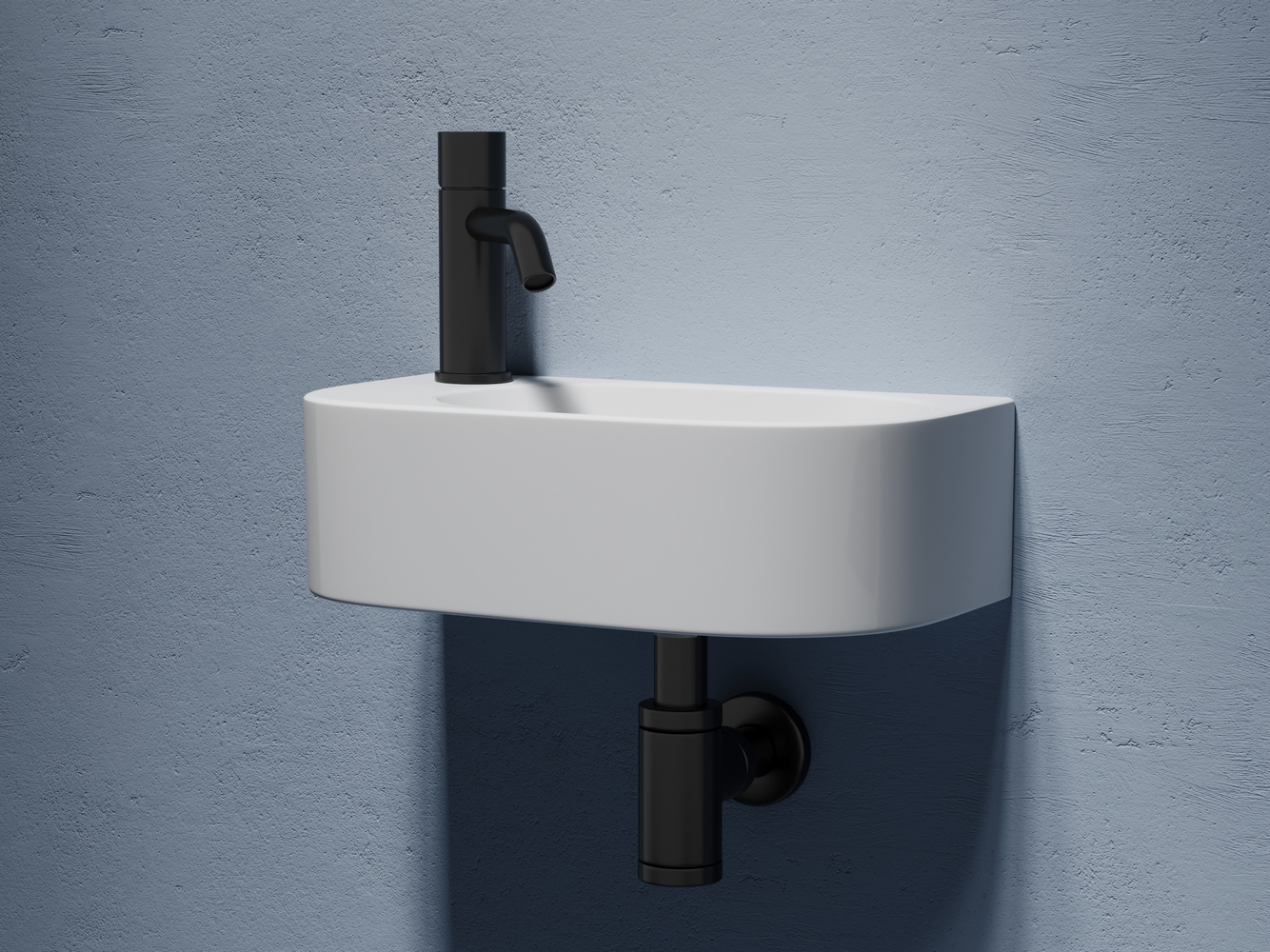 Умывальник подвесной прямоугольный (чаша справа, отверстие под смеситель слева) Элемент (Element) 409x224x110мм, артикул CN6066R