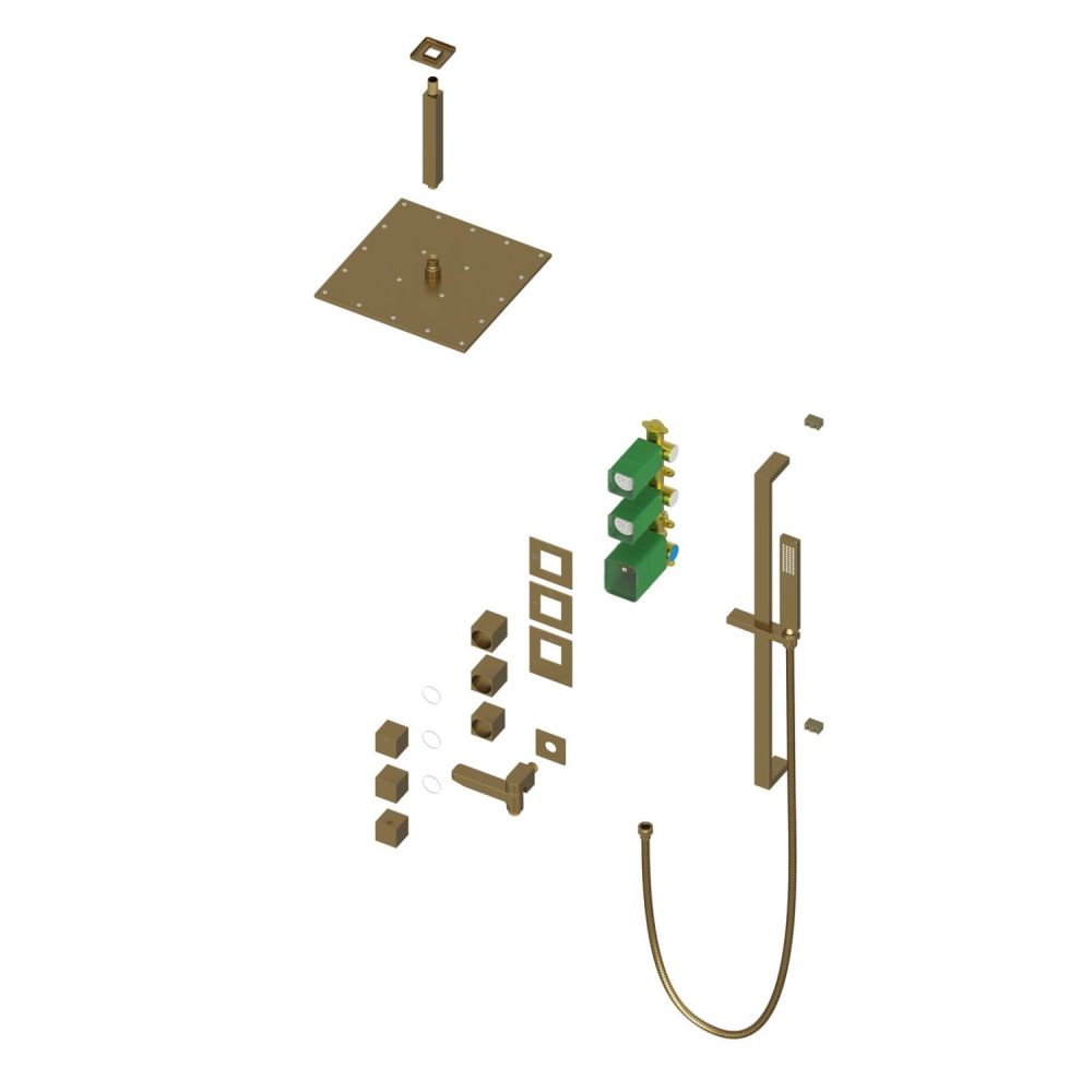 Душевая система встроенная с термостатом Timo Selene SX-2239/17SM золото матовое, артикул SX-2239/17SM