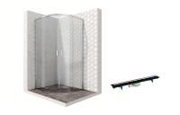 Душевой уголок Ambassador Queen 11011101-PR2, полукруглый, линейный трап, 90х90