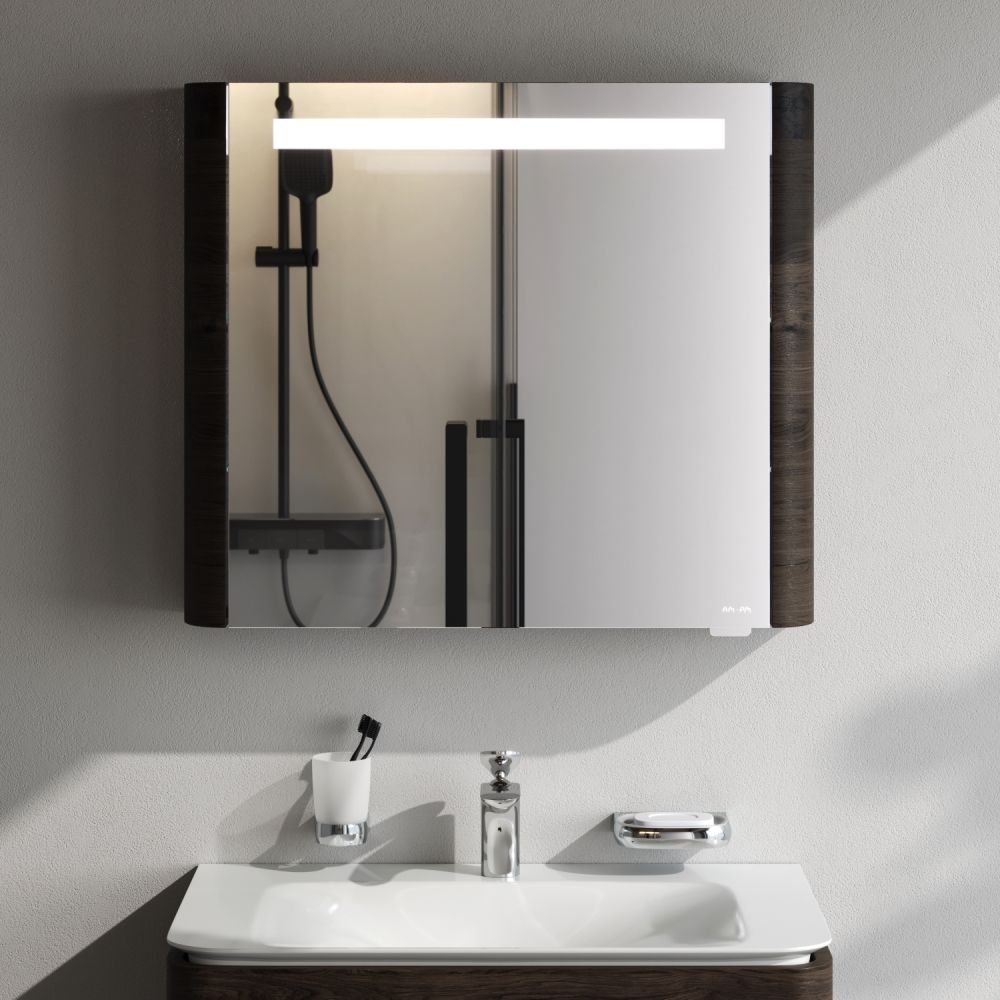 M30MCR0801TF Sensation, зеркало, зеркальный шкаф, правый, 80 см, с подсветкой, табачный дуб, текстур M30MCR0801TF Sensation, зеркало, зеркальный шкаф, правый, 80 см, с подсветкой, табачный дуб, текстур