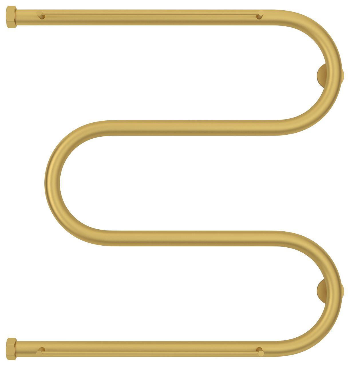 Полотенцесушитель водяной "М-обр.+" 2П 600х600 Н. Г. 1" (Матовое ЗОЛОТО)