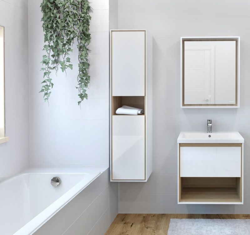 Зеркало Cersanit Louna 60 LU-LOU60-Os с подсветкой Белый глянец с сенсорным выключателем