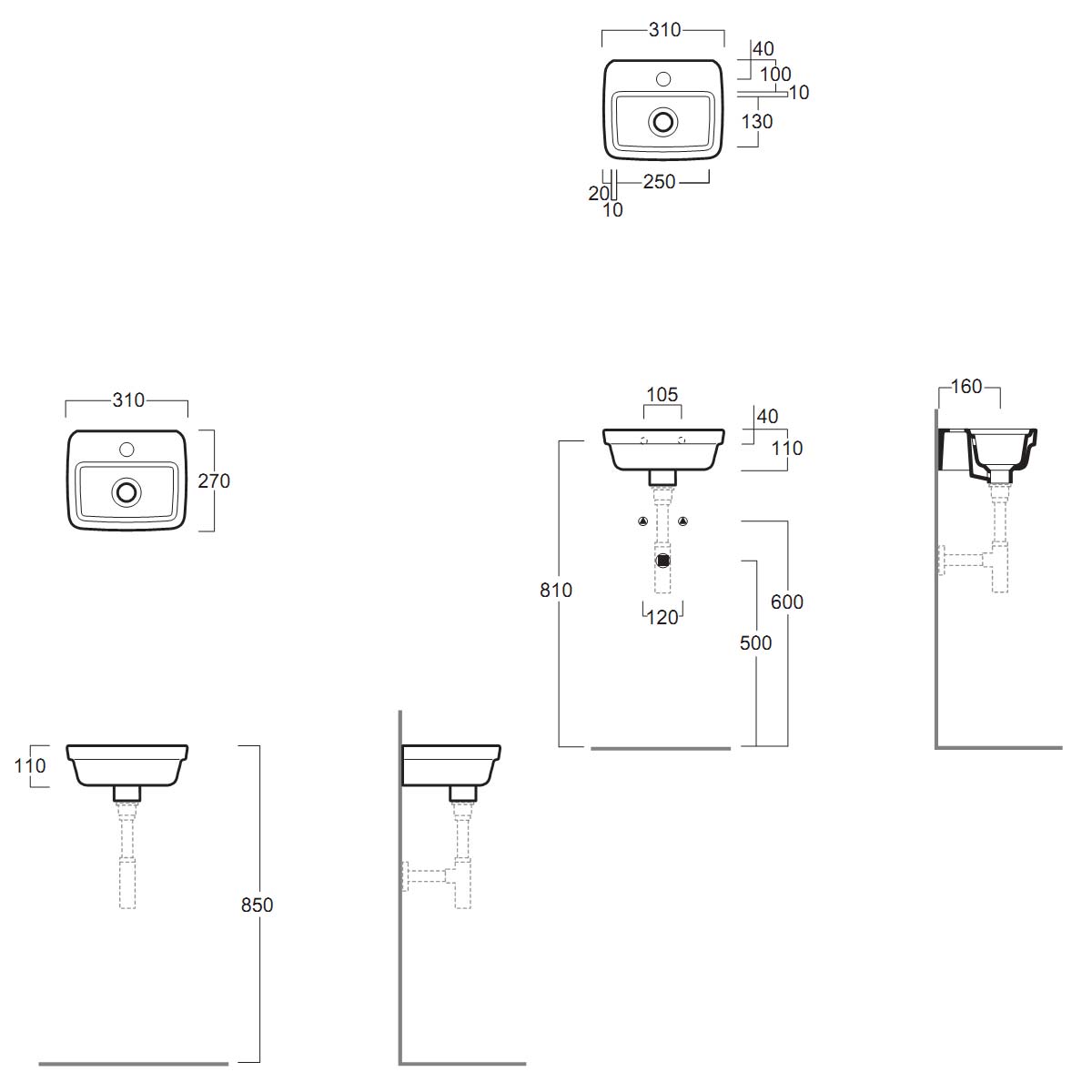 SIMAS Evolution Раковина 31х27см с 1 отв. под смеситель, цвет белый