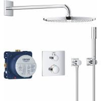 Набор для комплектации душа GROHE Grohtherm: встраиваемый Термостатический смеситель с переключателем верхний-ручной душ, квадратная розетка, верхний душ RSH Cosmo 310 с кронштейном, ручной душ Sena с подключением и шлангом, хром (34730000) Набор для комплектации душа GROHE Grohtherm: встраиваемый Термостатический смеситель с переключателем верхний-ручной душ, квадратная розетка, верхний душ RSH Cosmo 310 с кронштейном, ручной душ Sena с подключением и шлангом, хром (34730000)
