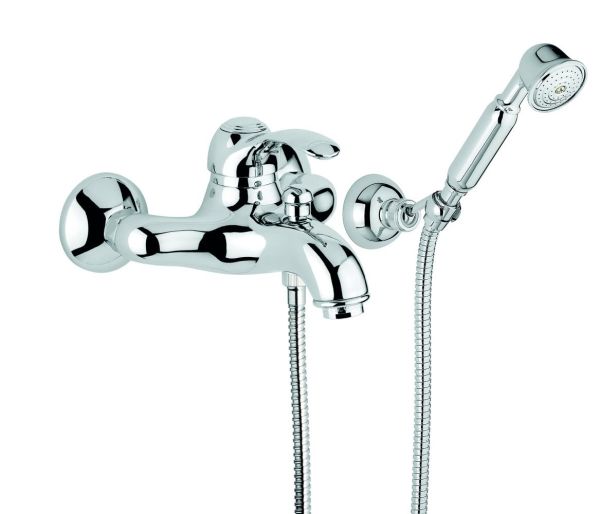 Emmevi Harmony, однорычажный смеситель для ванны (излив 22,5 см), с набором для душа 110TC, цвет бронза