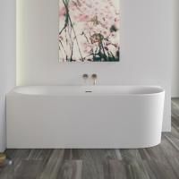 KNIEF Fresh Right Ванна пристенная, угол слева 180х80х60см, с щелевым переливом, без сл.-перелива, цвет белый матовы