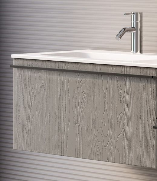 IBC Niky, тумба под раковину 120 см (высокий ящик, ручка черная мат.), цвет тик структурный