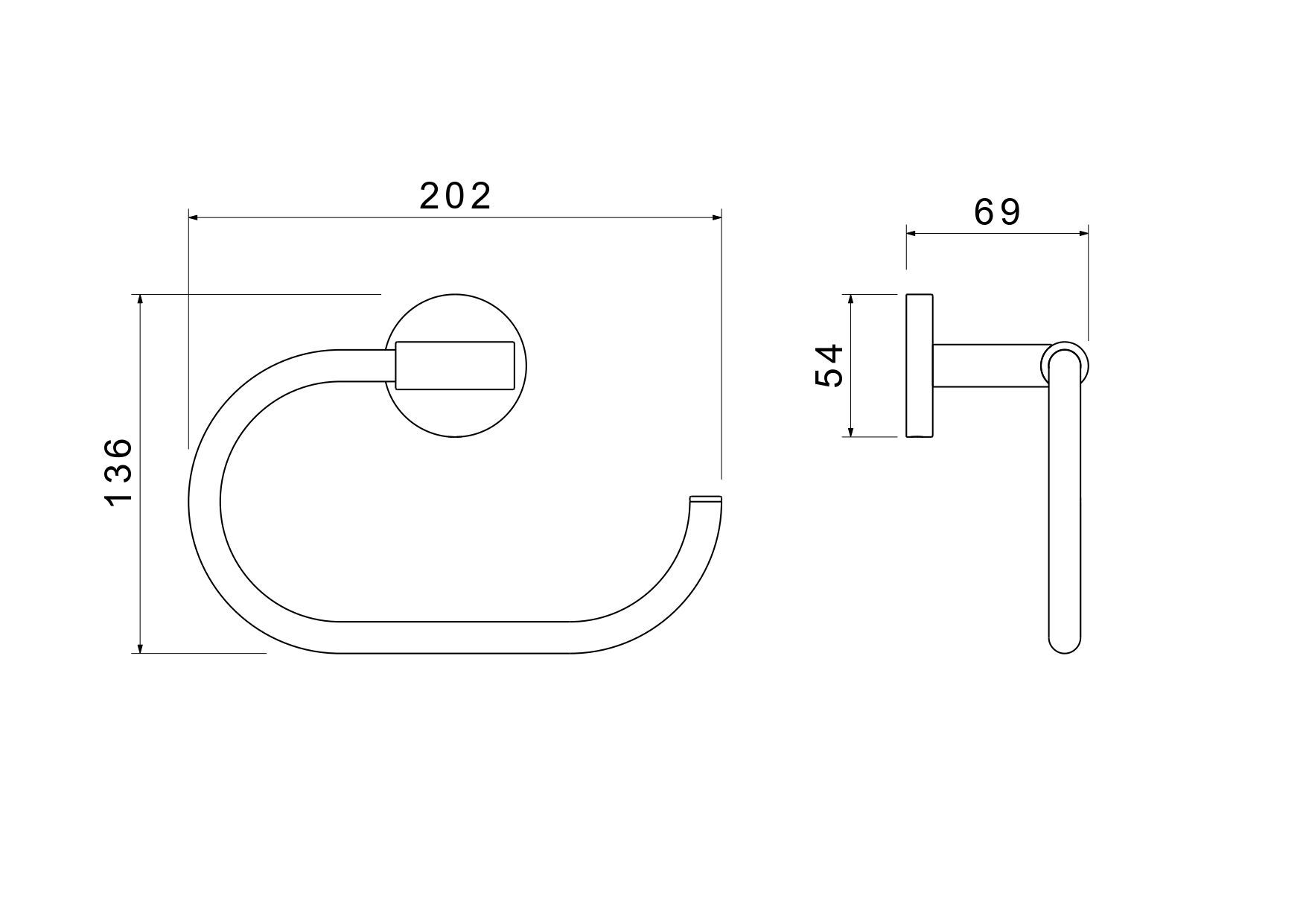 Полотенцедержатель овальный AQUATEK, матовый черный AQ4221MB ОБЕРОН Полотенцедержатель овальный AQUATEK, матовый черный AQ4221MB ОБЕРОН