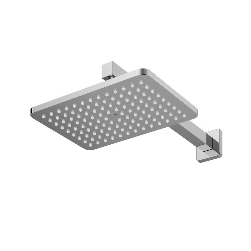 SLIDER-VDSET-IN Душевой комплект встраиваемый с изливом (смеситель, верхний душ, ручной душ со шлангом, излив, штуцер с держателем), сатин, артикул SLIDER-VDSET-IN