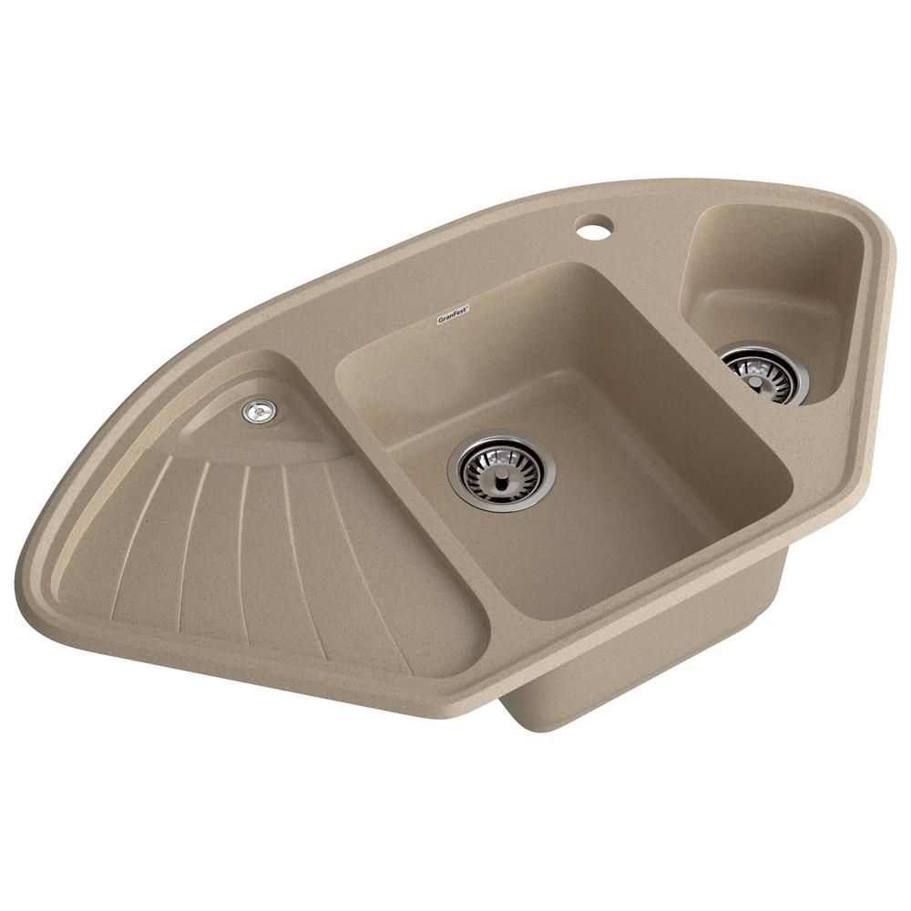 Кухонная мойка GranFest CORNER 1040E, песок, артикул C-1040E песочный