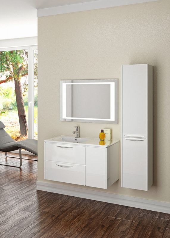 Тумба с раковиной SanVit Мэри-1 90 L kmery901 в цвете Ral подвесная Черный глянец Тумба с раковиной SanVit Мэри-1 90 L kmery901 в цвете Ral подвесная Черный глянец