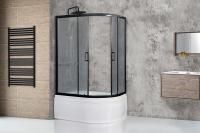 Душевой угол Royal Bath RB 8120BK-C-BL (матовое) левый