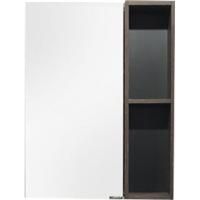 Зеркало со шкафом Comforty Франкфурт 60 4150528 Дуб шоколадно-коричневый Черное матовое