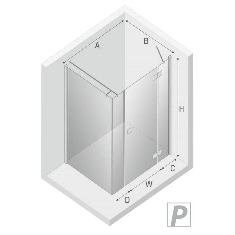 Душевое ограждение NEW TRENDY REFLEXA PLUS R 130x100x200 EXK-1233 (хром)