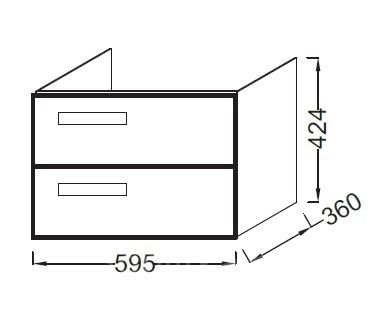 Тумба под раковину JACOB DELAFON RYTHMIK 59,5 EB1300-E10 (подвесная, дуб квебекский), шт, артикул EB1300-E10