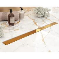 Plumberia Selection Трап душевой PS MODULAR 4x80 2устор. накладка из нерж.стали, комбинир.затвор с горизонт. Выпуском Ду 50мм,40л/мин, золото 24К