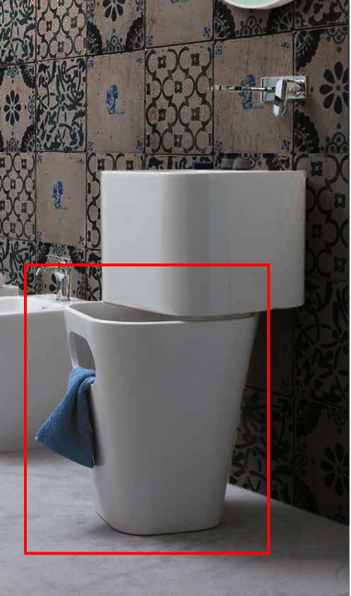 AZZURRA TANDEM Бельевая корзина под раковину из полиуретана 42х42хh52см, белая