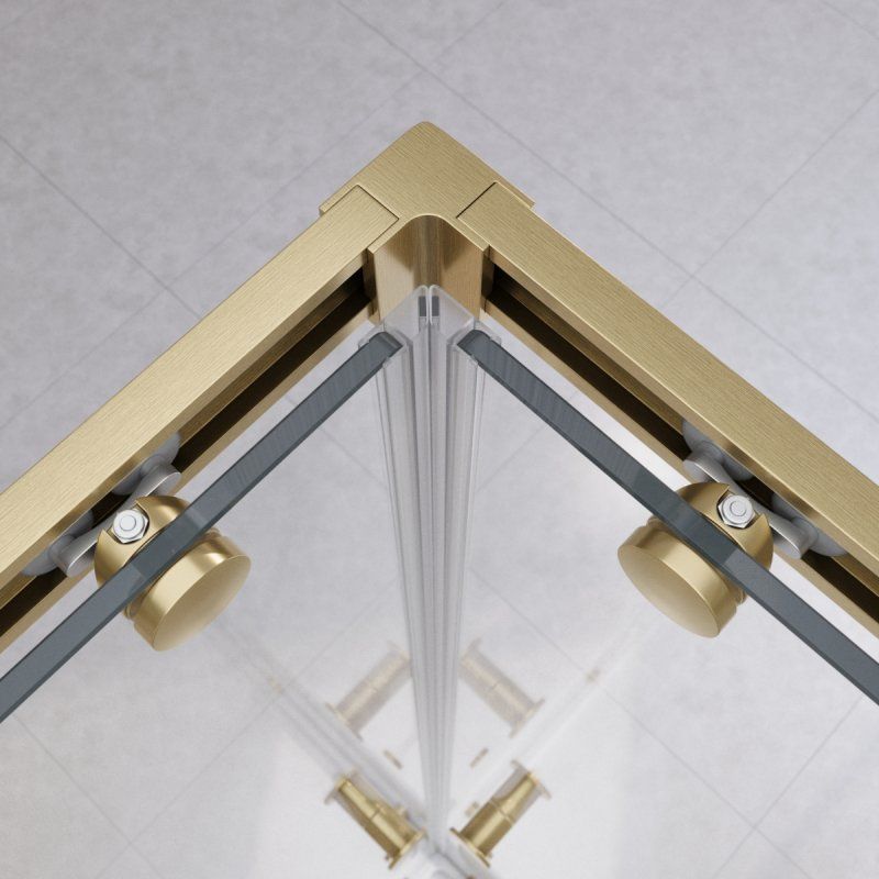 RELAX-304-A-2-100-C-BORO Душевой уголок, отделка Брашированное золото, артикул RELAX-304-A-2-100-C-BORO