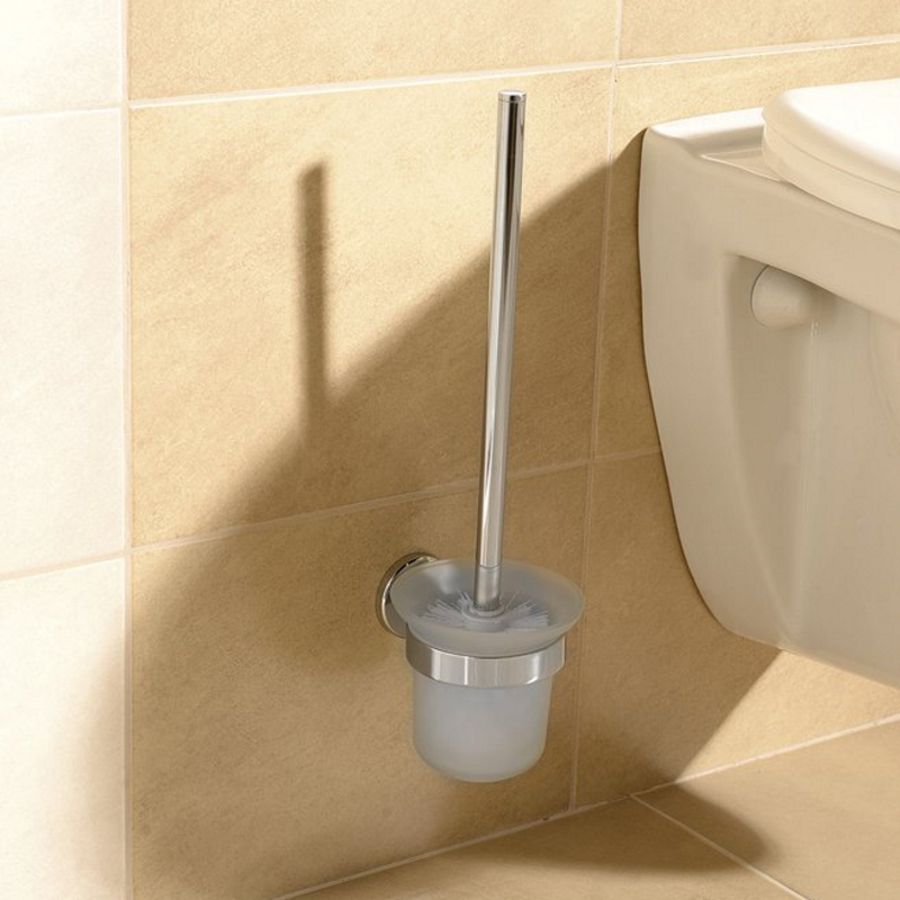 Ершик SAMBA настенный, стекло матовое с держателем, хром, Sapho, артикул SB108