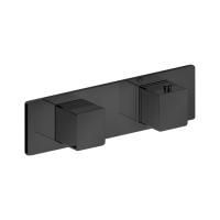 FANTINI MINT Смеситель для душа встраиваемый, термостатический, с переключателем на 3 положения, внешняя часть, цвет черный матовый