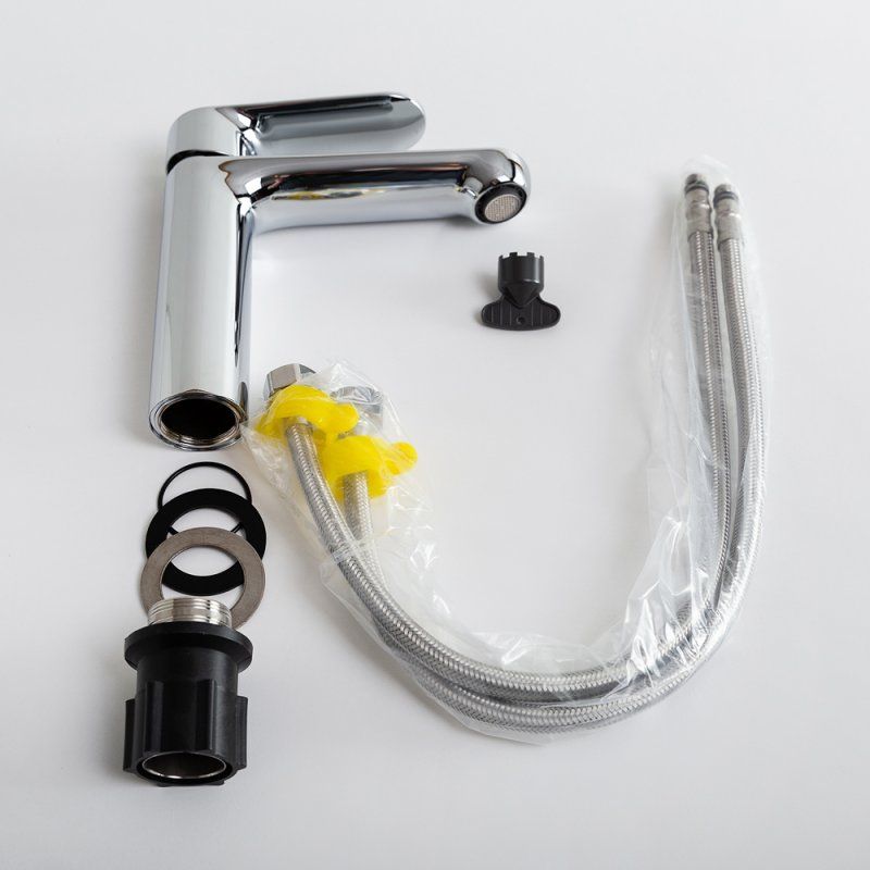 STYLUS-LS-IN Смеситель для раковины однорычажный с донным клапаном, сатин, артикул STYLUS-LS-IN