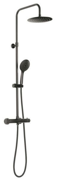 Gedy, душевая колонна регулируемая по высоте с термостатом, цвет черный матовый