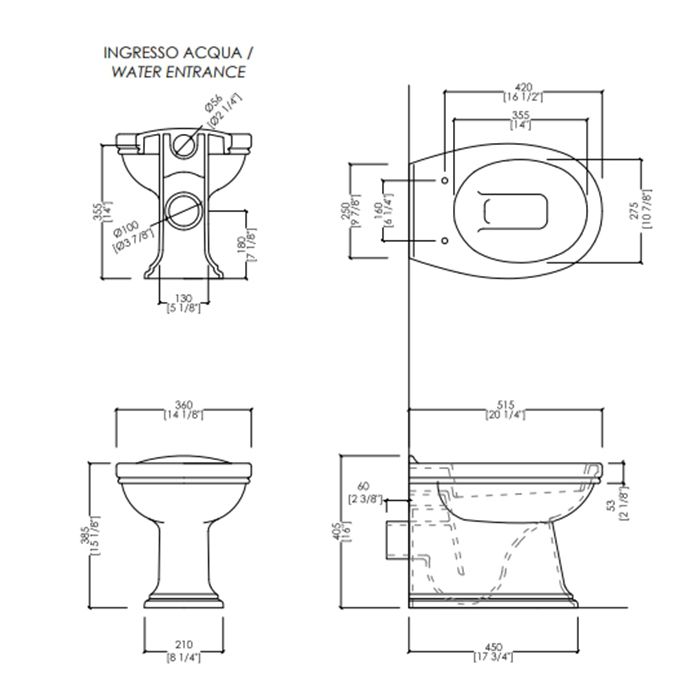 Devon Rose Унитаз напольный  51,5х36 cм  под встраиваемый бачок, цвет: белый