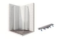 Душевой уголок Ambassador Nord 13011102-ST8, полукруглый, линейный трап, 100х100