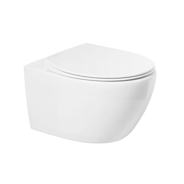 ELEGANT Унитаз подвесной безободковый с сиденьем в комплекте AM9316CHR/SC