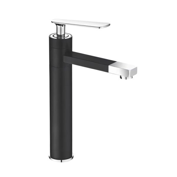 Смеситель для раковины с поворотным носиком Shevanik S6611H, черный/хром