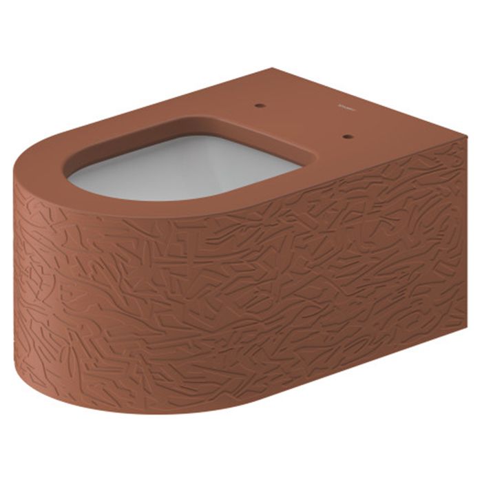 Duravit  Millio Унитаз подвесной  декор &quot;Pattern&quot;  370х570 мм, крепление в компл.,цвет матовая корица